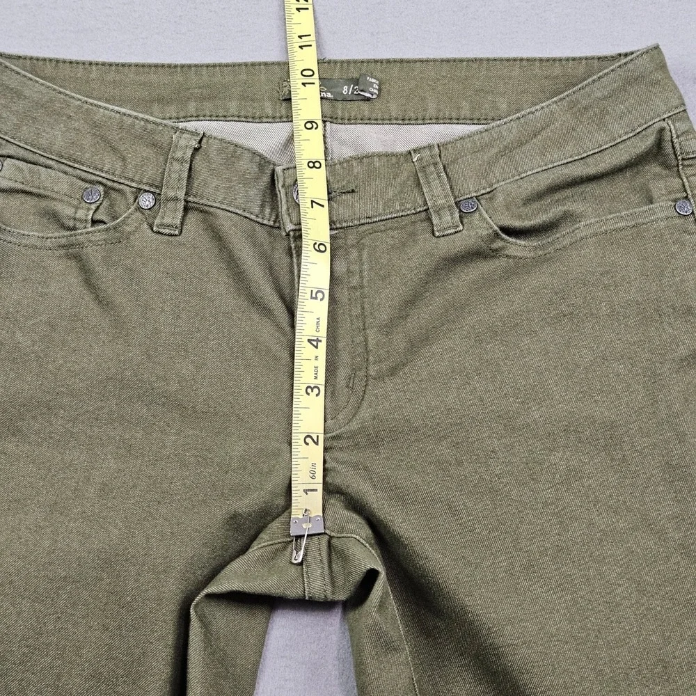 prAna Kara Jean Womens Sz 8 29 Olive Green Organic Cotton Stretch Slim Leg Pants